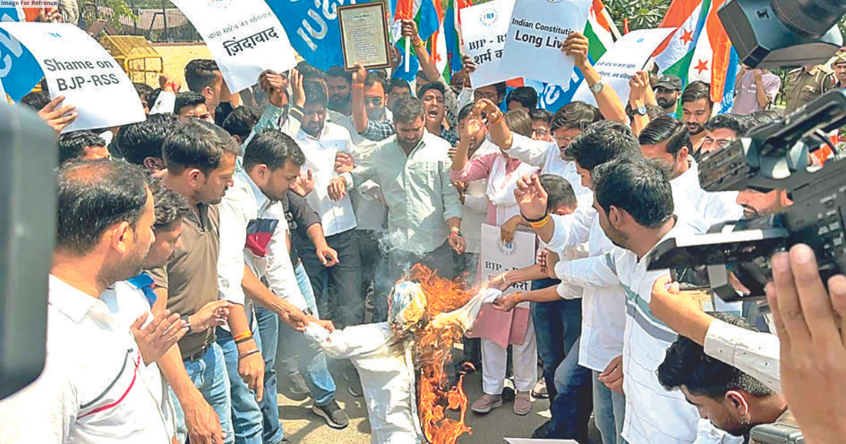 NSUI workers lathi-charged after clash with cops during protest